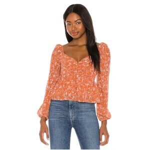 ASTR the Label Long Sleeve Sweetheart Top